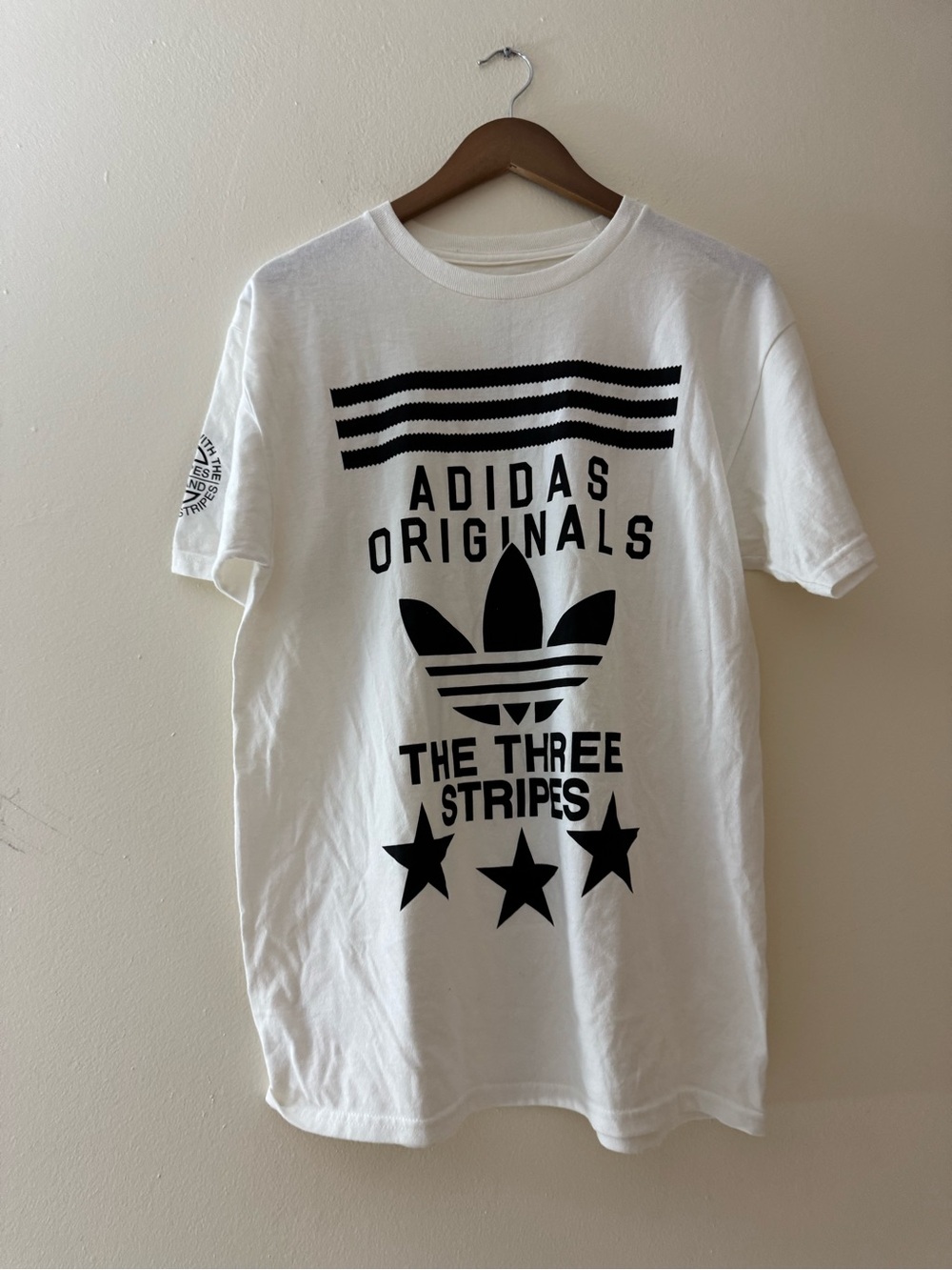 adidas Originals White T-Shirt with Black Trefoil Graphic